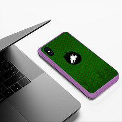 Чехол iPhone XS Max матовый Саламандры чешуя дракона, цвет: 3D-фиолетовый — фото 2
