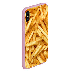 Чехол iPhone XS Max матовый Картошка фриФастфуд, цвет: 3D-розовый — фото 2