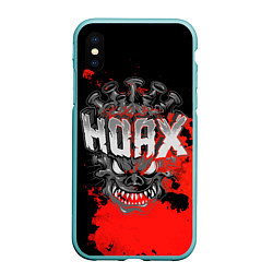 Чехол iPhone XS Max матовый Hoax, цвет: 3D-мятный