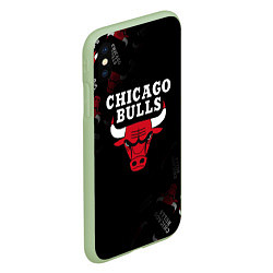 Чехол iPhone XS Max матовый ЧИКАГО БУЛЛС БЫКИ CHICAGO BULLS, цвет: 3D-салатовый — фото 2