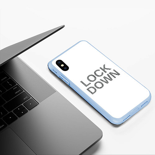 Чехол iPhone XS Max матовый QR Lockdown англ / 3D-Голубой – фото 3
