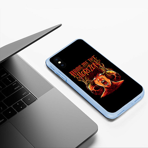 Чехол iPhone XS Max матовый BMTH BRING ME THE HORIZON / 3D-Голубой – фото 3