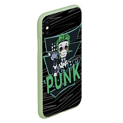 Чехол iPhone XS Max матовый Cyber Punk Girl, цвет: 3D-салатовый — фото 2