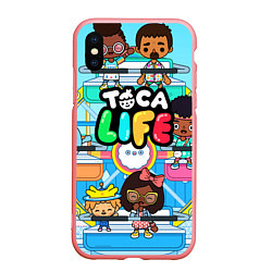 Чехол iPhone XS Max матовый Toca Boca Тока Бока аттракцион, цвет: 3D-баблгам
