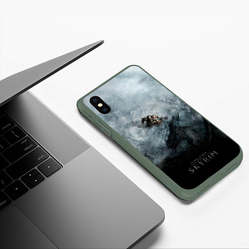 Чехол iPhone XS Max матовый Победа над драконом / 3D-Темно-зеленый – фото 3