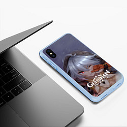 Чехол iPhone XS Max матовый Genshin Impact: Razor Genshin, цвет: 3D-голубой — фото 2