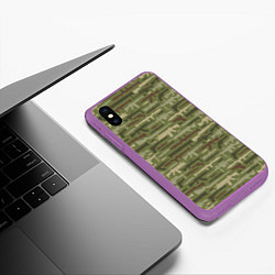 Чехол iPhone XS Max матовый Оружие камуфляж, цвет: 3D-фиолетовый — фото 2