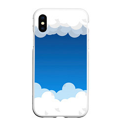 Чехол iPhone XS Max матовый Полёт в облаках, цвет: 3D-белый