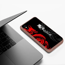 Чехол iPhone XS Max матовый Токийские Мстители: Красный дракон, цвет: 3D-коричневый — фото 2