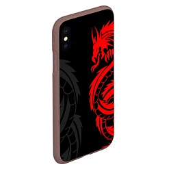 Чехол iPhone XS Max матовый КРАСНЫЙ ДРАКОН ТАТУ RED DRAGON TATTOO, цвет: 3D-коричневый — фото 2