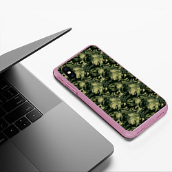 Чехол iPhone XS Max матовый Крабы камуфляж, цвет: 3D-розовый — фото 2