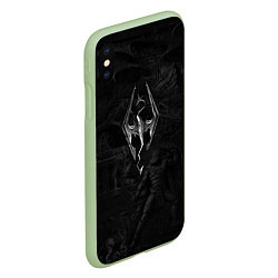 Чехол iPhone XS Max матовый Фреска из Скайрима, цвет: 3D-салатовый — фото 2
