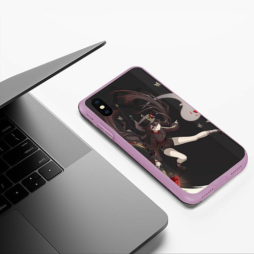 Чехол iPhone XS Max матовый ПОХОРОННОЕ БЮРО ХУ ТАО / 3D-Сиреневый – фото 3
