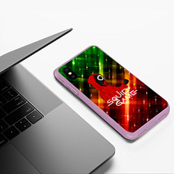 Чехол iPhone XS Max матовый Игра в кальмара red green, цвет: 3D-сиреневый — фото 2