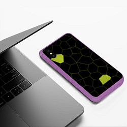 Чехол iPhone XS Max матовый Кожа рептилии, цвет: 3D-фиолетовый — фото 2