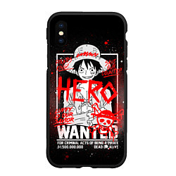 Чехол iPhone XS Max матовый One Piece: Разыскивается Манки Д Лаффи, цвет: 3D-черный