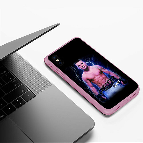Чехол iPhone XS Max матовый ПЕТР ЯН БОЕЦ / 3D-Розовый – фото 3
