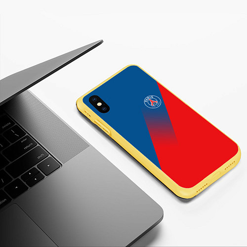 Чехол iPhone XS Max матовый PSG GRADIENT SPORT UNIFORM / 3D-Желтый – фото 3