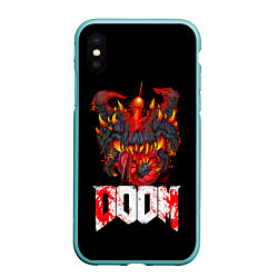 Чехол iPhone XS Max матовый Какодемон Cacodemon Doom, цвет: 3D-мятный