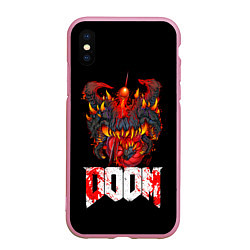 Чехол iPhone XS Max матовый Какодемон Cacodemon Doom, цвет: 3D-розовый