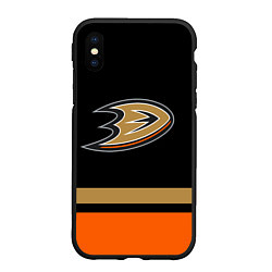 Чехол iPhone XS Max матовый Anaheim Ducks Анахайм Дакс, цвет: 3D-черный