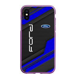 Чехол iPhone XS Max матовый Ford Форд авто, цвет: 3D-фиолетовый