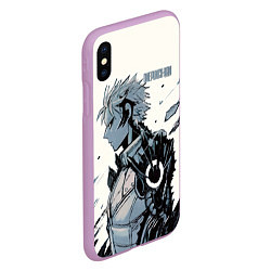 Чехол iPhone XS Max матовый One Punch-Man Генос, цвет: 3D-сиреневый — фото 2