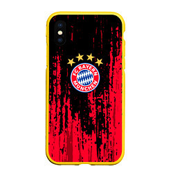Чехол iPhone XS Max матовый Bayern Munchen: Бавария, цвет: 3D-желтый