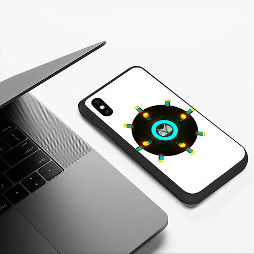 Чехол iPhone XS Max матовый RaiTime KiberVirus / 3D-Черный – фото 3