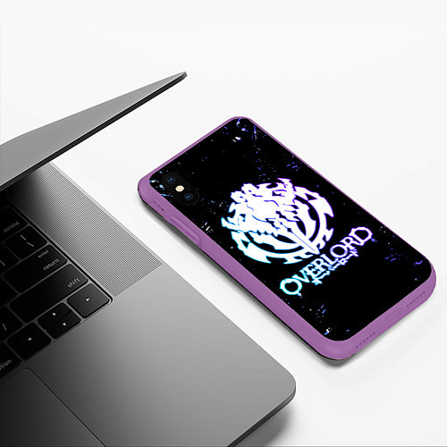 Чехол iPhone XS Max матовый OVERLORD оверлорд neon НЕОН / 3D-Фиолетовый – фото 3