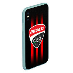 Чехол iPhone XS Max матовый DUCATI CARBON LOGO ITALY CONCERN, цвет: 3D-мятный — фото 2