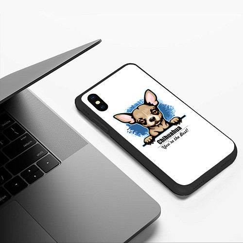 Чехол iPhone XS Max матовый Собачка Чихуахуа / 3D-Черный – фото 3