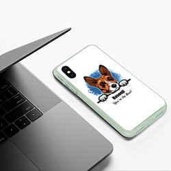 Чехол iPhone XS Max матовый Собака Басенджи, цвет: 3D-салатовый — фото 2