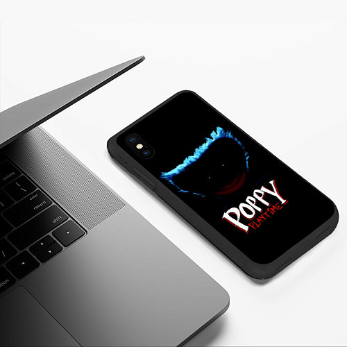 Чехол iPhone XS Max матовый Poppy Playtime: Huggy Wuggy / 3D-Черный – фото 3