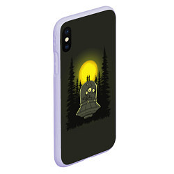 Чехол iPhone XS Max матовый Шокированный пришелец в лесу, цвет: 3D-светло-сиреневый — фото 2