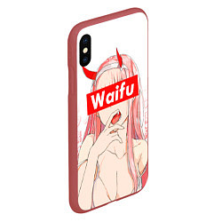 Чехол iPhone XS Max матовый Waifu -02 Darling in the Franxx, цвет: 3D-красный — фото 2