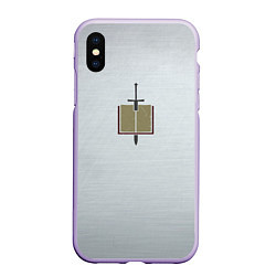 Чехол iPhone XS Max матовый Серые Рыцари цвет ордена, цвет: 3D-светло-сиреневый