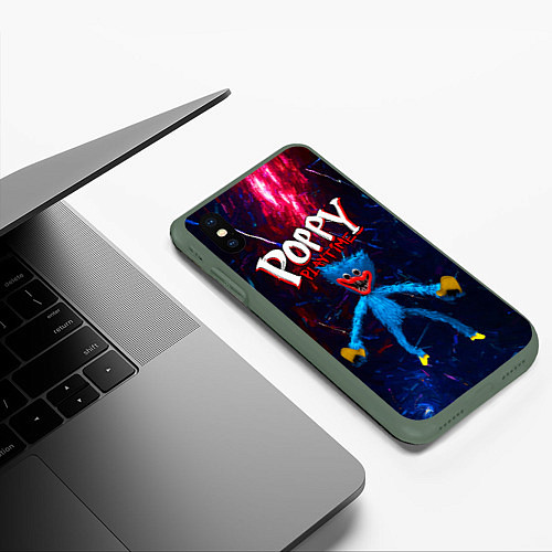 Чехол iPhone XS Max матовый Poppy Playtime / 3D-Темно-зеленый – фото 3