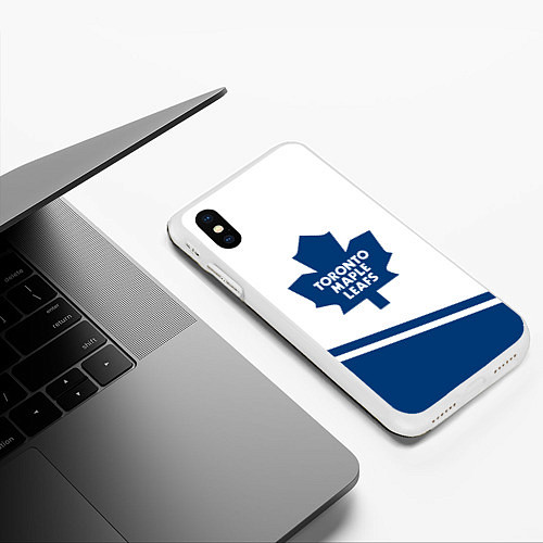 Чехол iPhone XS Max матовый Toronto Maple Leafs Торонто Мейпл Лифс / 3D-Белый – фото 3