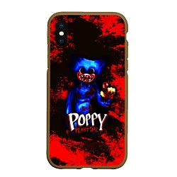 Чехол iPhone XS Max матовый Poppy Playtime: Bloodrage, цвет: 3D-коричневый