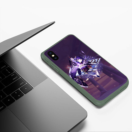 Чехол iPhone XS Max матовый Сегун Райдэн в примогеме / 3D-Темно-зеленый – фото 3