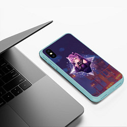 Чехол iPhone XS Max матовый Кэ Цин в примогеме, цвет: 3D-мятный — фото 2