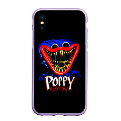 Чехол iPhone XS Max матовый Poppy Playtime: Huggy, цвет: 3D-светло-сиреневый