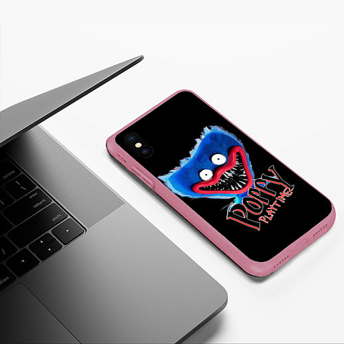 Чехол iPhone XS Max матовый Poppy Playtime / 3D-Малиновый – фото 3