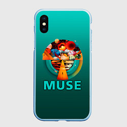 Чехол iPhone XS Max матовый The Resistance - Muse, цвет: 3D-голубой