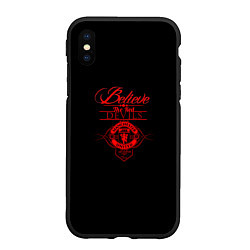 Чехол iPhone XS Max матовый Believe in Devils, цвет: 3D-черный