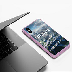 Чехол iPhone XS Max матовый Battlefield 2042 - КАЛЕЙДОСКОП, цвет: 3D-сиреневый — фото 2