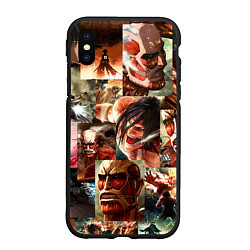 Чехол iPhone XS Max матовый Атака Титанов Shingeki no Kyojin, цвет: 3D-черный