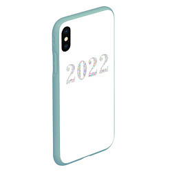 Чехол iPhone XS Max матовый Новый Год 2022 - New Year 2022, цвет: 3D-мятный — фото 2