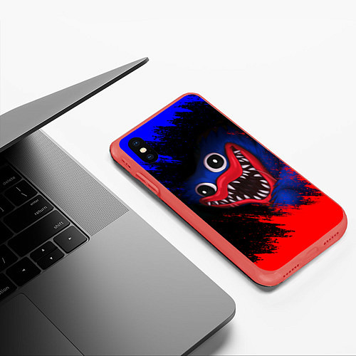 Чехол iPhone XS Max матовый Huggy Wuggy: Red Rage / 3D-Красный – фото 3